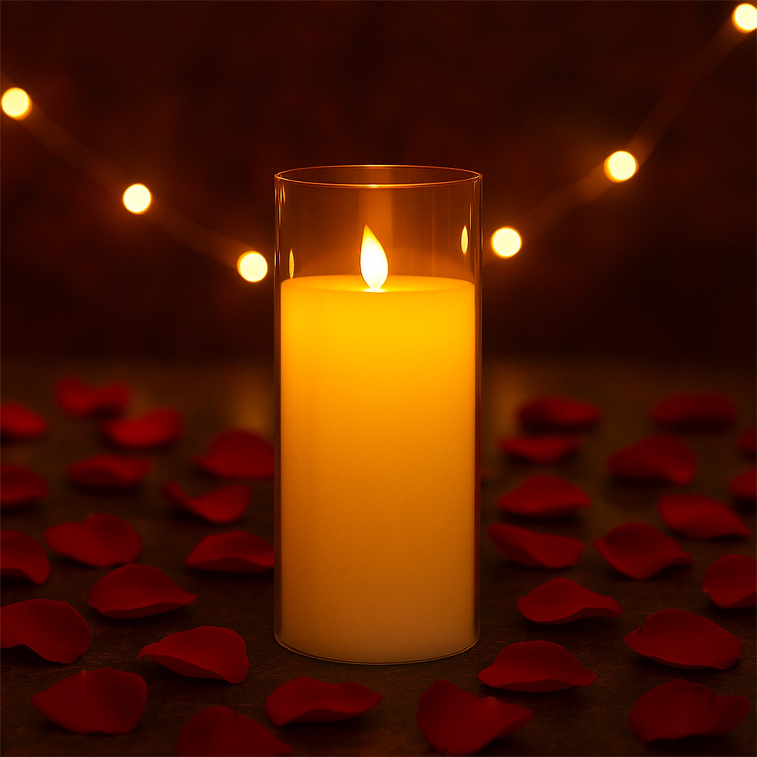 LED Flameless Candle Light with Realistic Flickering Flame Effect in Glass Cover (1 Pc) LED Flameless Candle Light with Realistic Flickering Flame Effect in Glass Cover (1 Pc)